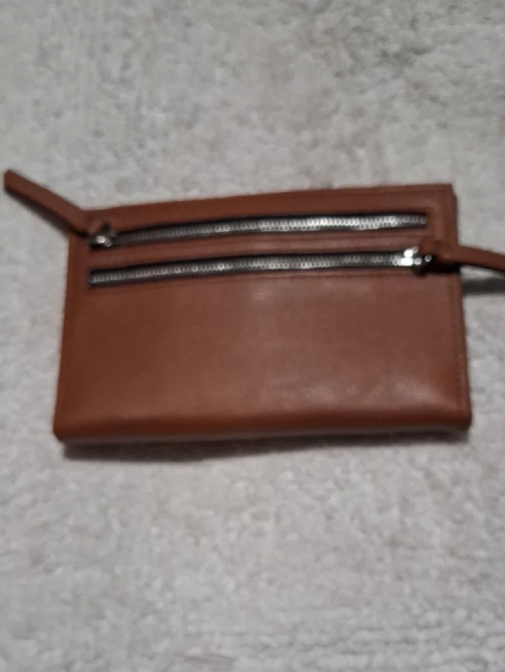 Brighton Santorini Two-Tone Leather Card Wallet in Dark Brown and Cognac